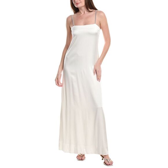 Fabiana Filippi Dresses & Skirts - Fabiana Filippi Womens  Lingerie Strap Silk-Blend Maxi Dress, White